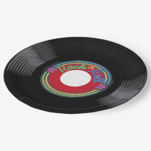 Rock and Roll Record Paper Plate