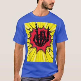 Rock And Roll Skeleton Hand Gesture Music Lover  T-Shirt