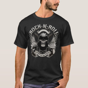 Rock And Roll Skull Art T-Shirt