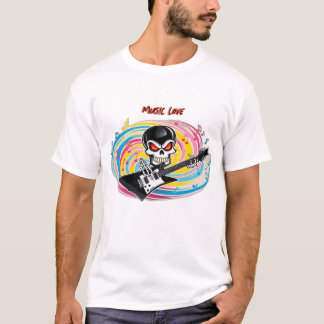 Rock and Roll Skull Guitar T-Shirt