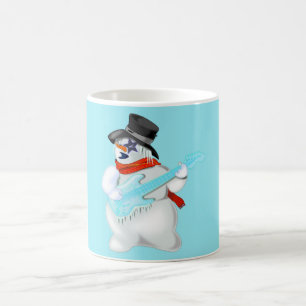 Rock and Roll Snowman Coffee Mug