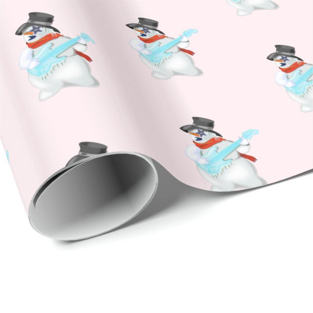 Rock and Roll Snowman Wrapping Paper (Roll Corner)