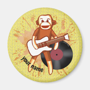 Rock and Roll Sock Monkey Magnet