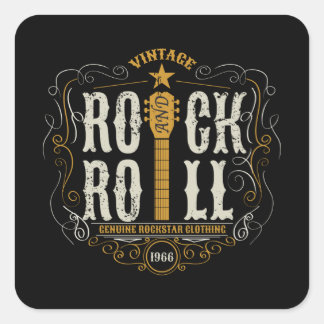 ROCK AND ROLL SQUARE STICKER