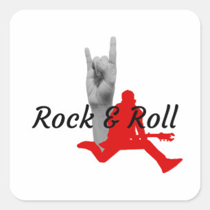 Rock And Roll Square Sticker