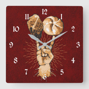 Rock and Roll Square Wall Clock