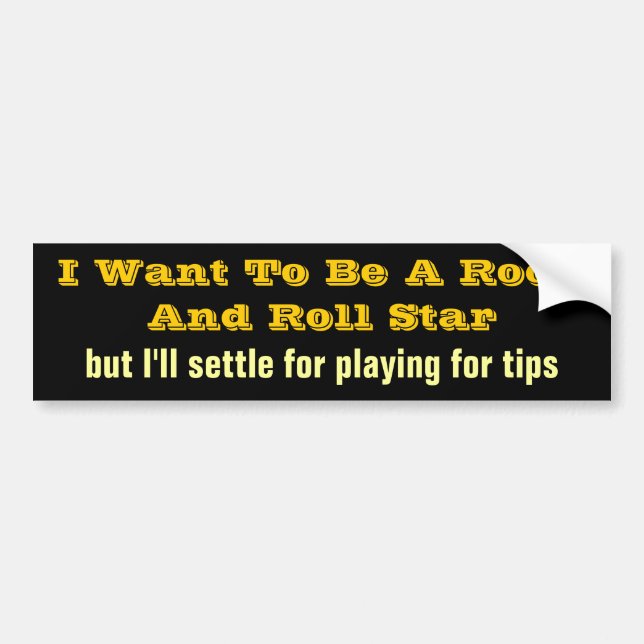 Rock and Roll Star Bumper Sticker (Front)