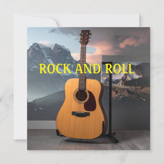 Rock and Roll Stickers Invitation (Front)