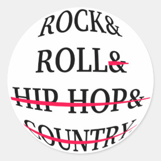 Rock and Roll Text Classic Round Sticker