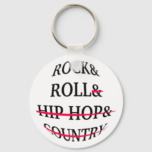 Rock and Roll Text Keychain