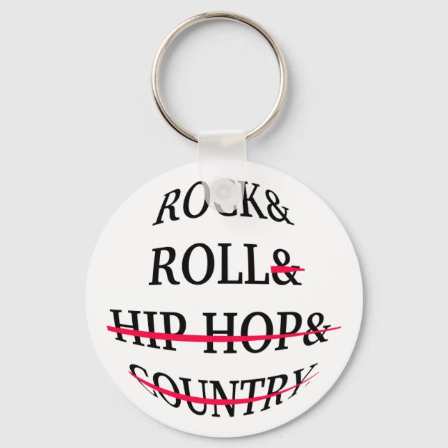 Rock and Roll Text Keychain (Front)