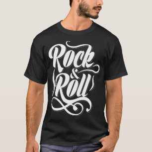Rock and roll text vintage typography T-Shirt