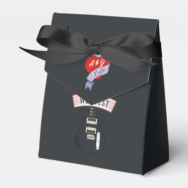 Rock and Roll Wedding  Favor Box (Front Side)