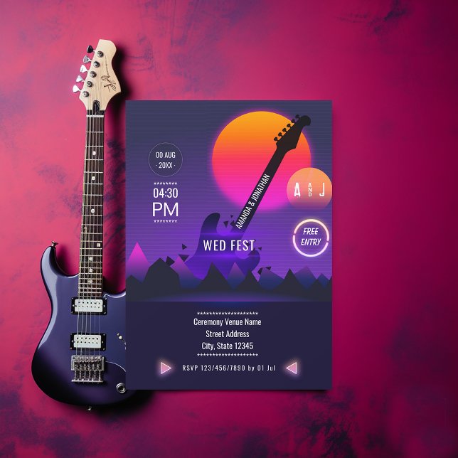 Rock and Roll Wedding Photo Invitation (Creator Uploaded)