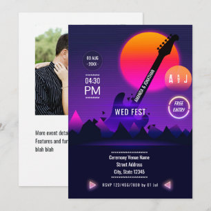 Rock and Roll Wedding Photo Invitation
