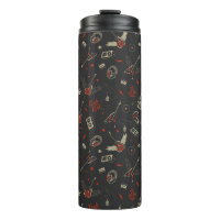 Rock and Roll with Winged Guitars in Gray and red