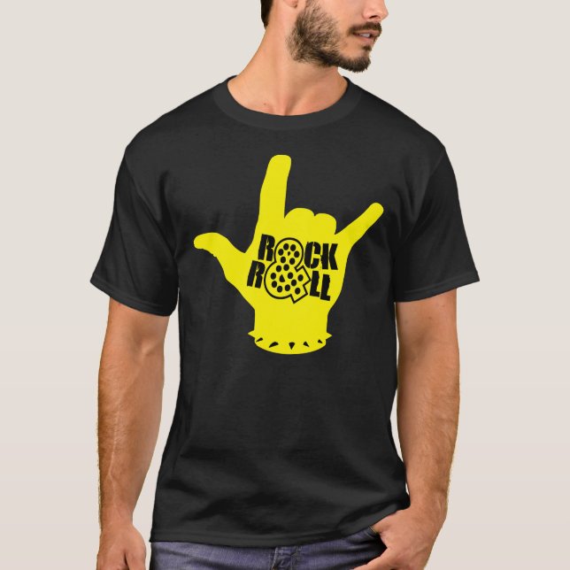 Rock And Roll Yellow T-Shirt (Front)