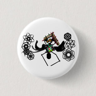 Rock around snowman 1 inch round button