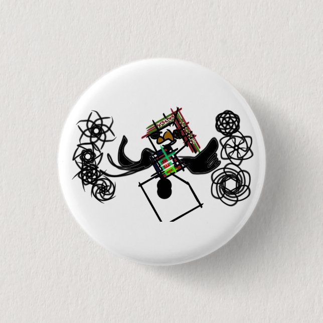 Rock around snowman 1 inch round button (Front)