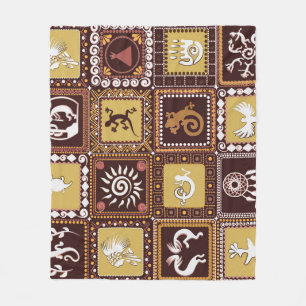Rock Art Imitation: Vintage Pattern. Fleece Blanket