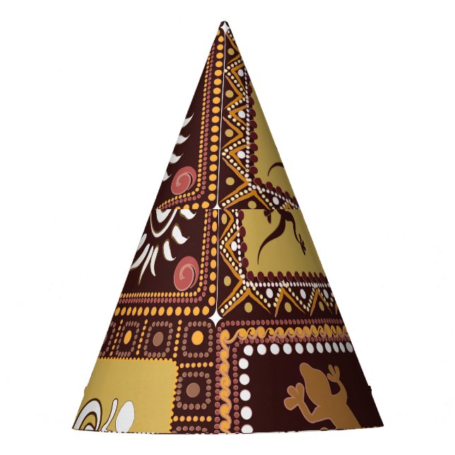 Rock Art Imitation: Vintage Pattern. Party Hat (Front)