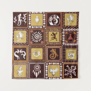 Rock Art Imitation: Vintage Pattern. Tapestry