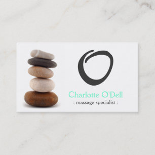 rock balancing monogram business card