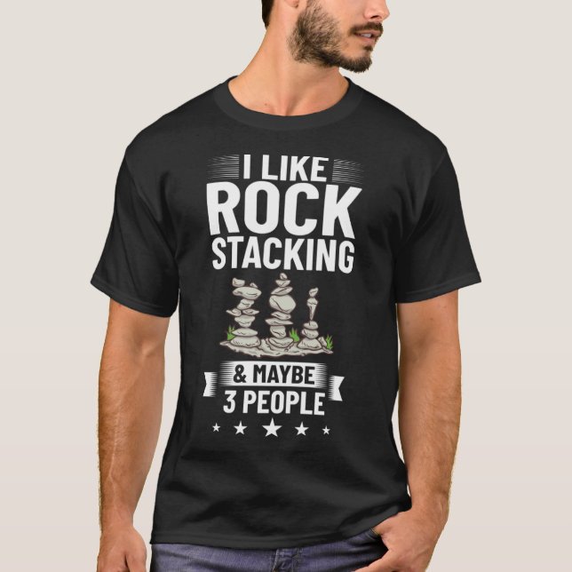 Rock Balancing Stone Stacking Game Art Balancer Pu T-Shirt (Front)