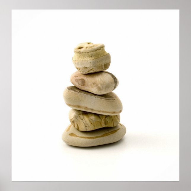 Rock Balancing Zen Art Poster (Front)