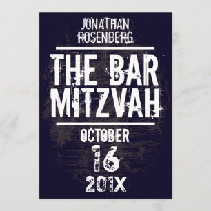 Rock Band Bar Mitzvah Invitation All Type in Black