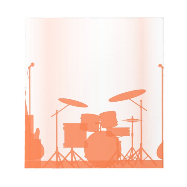 Rock Band Equipment On Stage Notepad (Front)