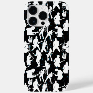 Rock Band Silhouette Pattern.w Black BG Case-Mate iPhone 14 Pro Max Case