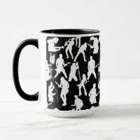 Rock Band Silhouette Pattern.w Black BG