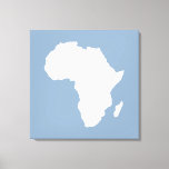 Rock Blue Audacious Africa Canvas Print<br><div class="desc">Africa map outline in white with contrasting colours in Emporio Moffa's "Safari" palette inspired by the daring adventurousness and wilderness of the continent.</div>