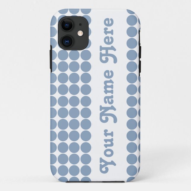 Rock Blue Safari Dot with name Case-Mate iPhone Case (Back)