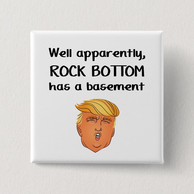Rock Bottom 2 Inch Square Button (Front)