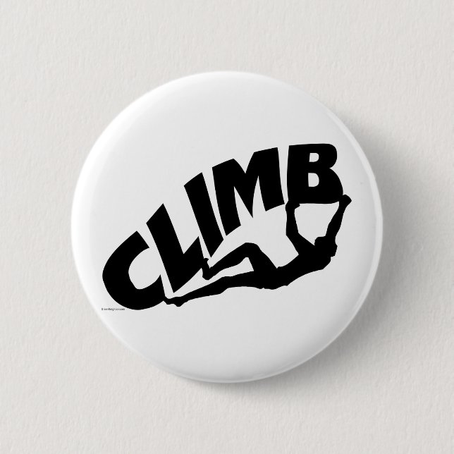 Rock Bouldering 2 Inch Round Button (Front)