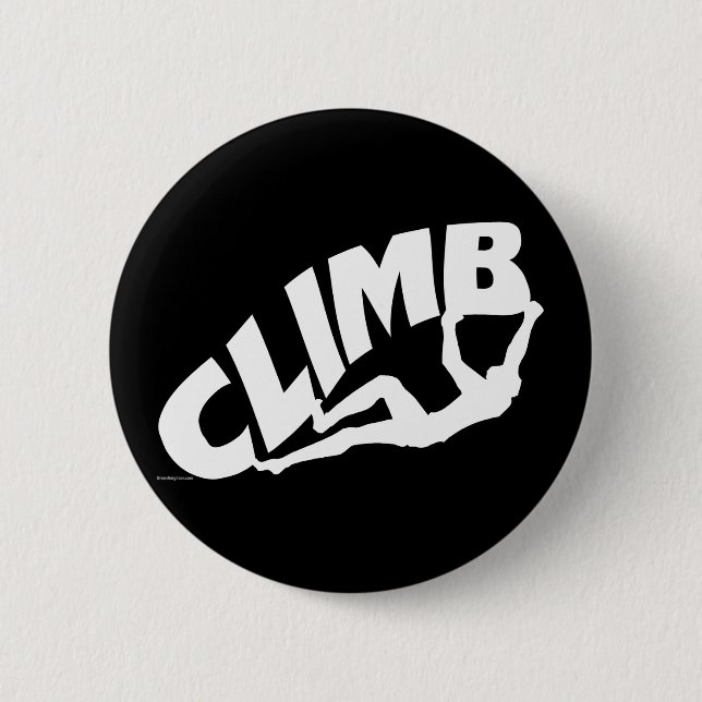Rock Bouldering 2 Inch Round Button (Front)