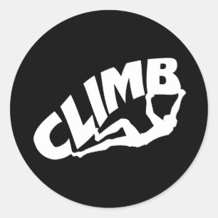 Rock Bouldering Climbing Silhouette Classic Round Sticker