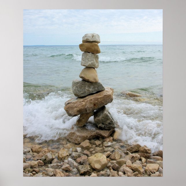 Rock Cairn (Pillar) - Mackinac Island, Michigan Poster (Front)