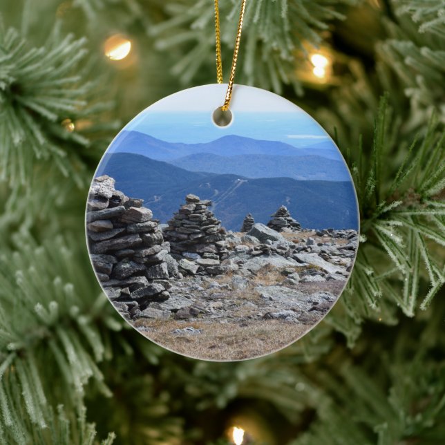 Rock Cairns New Hampshire Round Ornament (Tree)