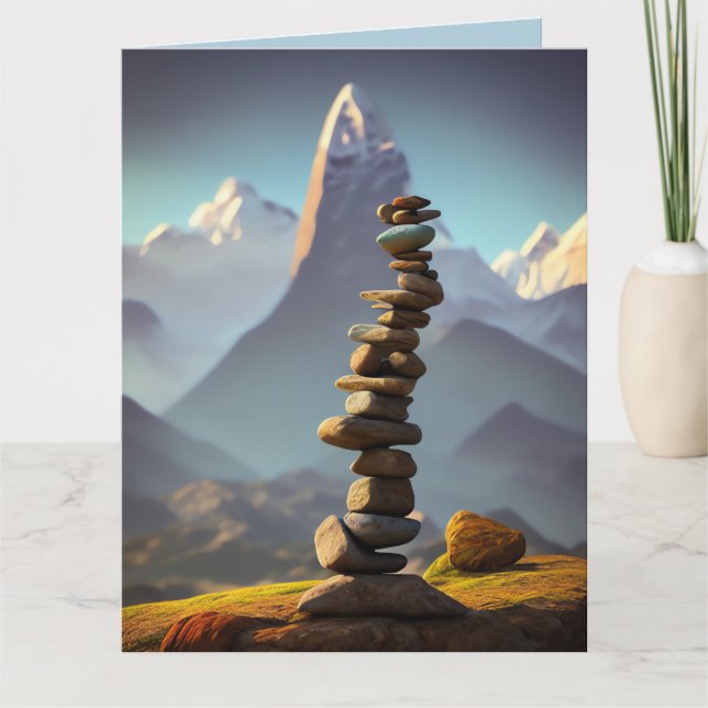 ROCK CALM STONES ART ANNIVERSAIRE Carte de voeux (Devant)