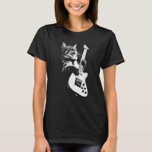 Rock Cat Playing Guitar Guitar Cat T-Shirt