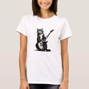 Rock Cat Playing Guitar T-Shirt