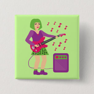 Rock Chick 2 Inch Square Button