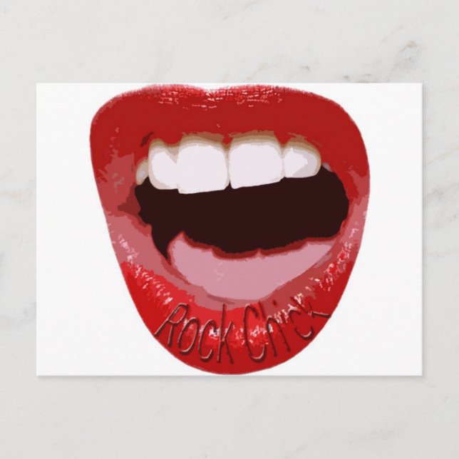 Rock Chick Lips Postcard (Front)