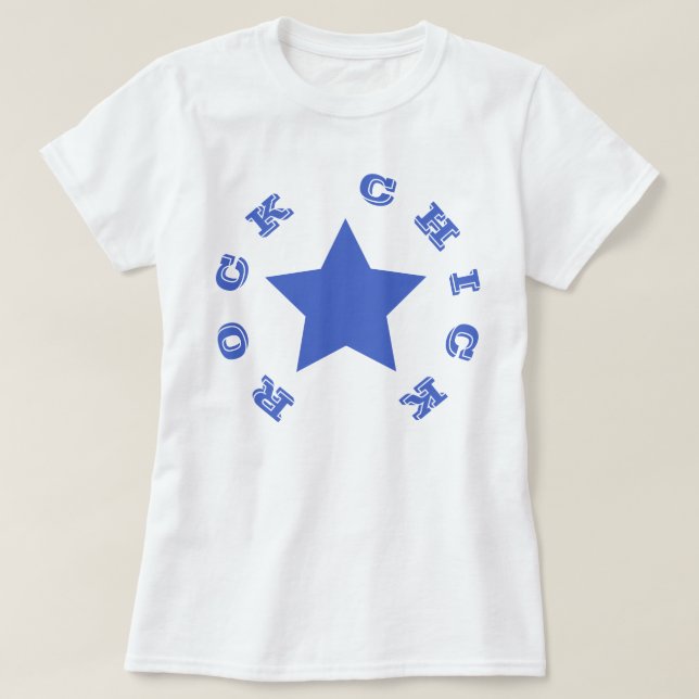ROCK CHICK | Navy Blue Star Women's Basic T-Shirt (Design Front)