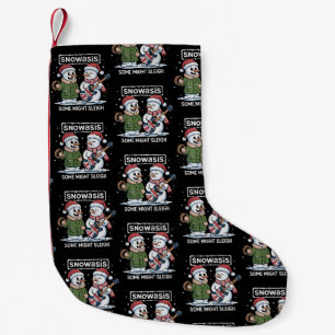 Rock Christmas SNOWASIS Some Might Sleigh Snowman Small Christmas Stocking