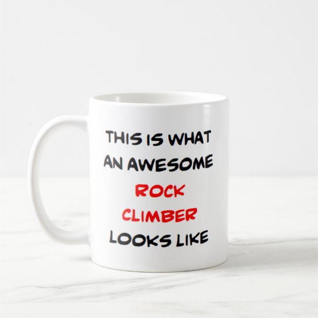 rock climber, awesome coffee mug (Left)