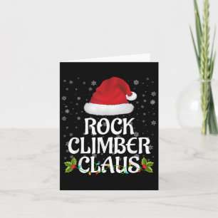 Rock Climber Claus Christmas Lights Pajama Family Card